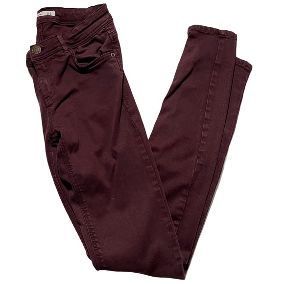 Zara Trafaluc Skinny Jeans Maroon Size 4